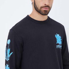 adidas Originals longsleeve din bumbac culoarea negru, cu imprimeu, adidas Originals