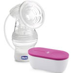 Chicco Breast Pump Travel pompă de sân Pink 1 buc, Chicco