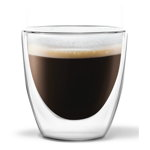 Set 2 Pahare Cafea Vialli Design Amo, Sticla, Perete Dublu, 80 ml