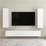 vidaXL Set dulapuri TV, 4 piese, alb, lemn prelucrat, vidaXL