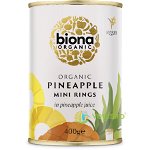 Mini Rondele de Ananas in Suc Propriu Ecologice/Bio 400g, BIONA