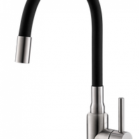 Baterie bucatarie ALVEUS Flexa, pipa flexibila, alama sanitara, negru