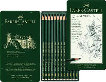 Creioane grafit Arta Castell 9000, 12 buc./set, Faber-Castell, Faber-Castell