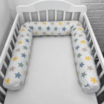 Perna bumper Deseda pentru pat bebe 180 cm stelute albastre galbene, DESEDA