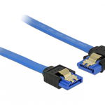 Cablu componente DeLOCK SATA-III Female - SATA-III Female, conector 90 grade, unghi stanga, 0.5m, albastru