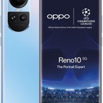 Smartphone Oppo Reno10, 256GB, 8GB RAM, 5G, Dual SIM, 4-Camere, Ice Blue, Pachet UEFA Champions League, Oppo