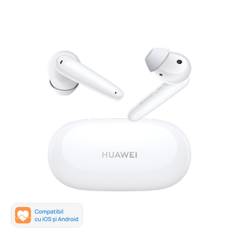 Casti True Wireless Huawei Freebuds SE, Bluetooth 5.2, Microfon Dual, Active Noise Cancellation, IPX4 (Alb)
