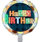 Balon folie, Happy Birthday, multicolor, Engros, 