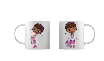 Cana personalizata cu Doctorita Plusica, personaj Disney, Stickers Factory, 330 ml, 