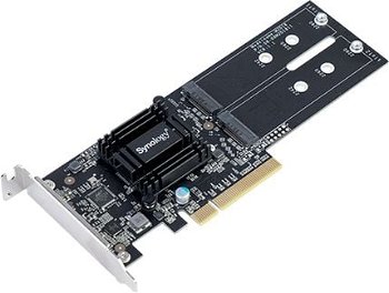 Synology Dual M.2 (2280/2260/2242) SSD adapter card for better SSD caching, PCIe 2.0 x8, Low Profile, Synology