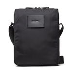 CALVIN KLEIN, Geanta crossbody din material textil, Negru stins