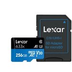 Card de memorie Lexar MicroSDXC 256GB Class 10 UHS-I U3 + Adaptor SD