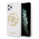 Husa Premium Originala Guess iPhone 11 Pro Glitter 4g Circle Logo Alb - Guhcn58tpuwhglg CEL14434