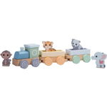 Jouéco The Wildies Family Trainset with Animals set pentru copii 18 m+ 7 buc, Jouéco