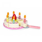 Set tort aniversar si accesorii din lemn, 16 elemente, Ecotoys