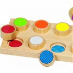 Joc Montessori 3 in 1 memorie, potrivire si simt tactil, lemn bine finisat si vopsit cu lacuri non-toxice, ERIC SHOP