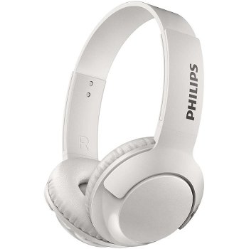 Casti on-earPHILIPS SHB3075WT/00, wireless, Bass+, microfon, Alb