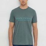 Armani Exchange tricou barbati, culoarea verde, cu imprimeu, Armani Exchange