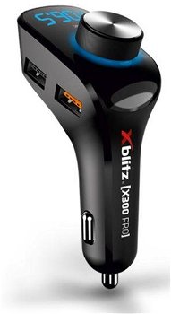 Modulator FM Xblitz X300 PRO, functie CarKit, Bluetooth, 3 x USB, Quick Charge 3.0, Aux, slot card MicroSD, 12/24 V, microfon incorporat, negru