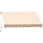 Outsunny Perdea Parasolar Rulou de Perete pentru Exterior, Impermeabilă, din Aluminiu și Poliester, 3x2.5m, Bej | Aosom Romania, Outsunny