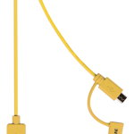 Cablu de incarcare si sincronizare USB 2.0 A tata - micro USB tata cu adaptor lightning 1m galben Valueline, Valueline