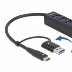 Delock 4P USB 3.2 Gen1 Hub+USB-C/A - 63828