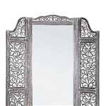 Paravan decorativ cu oglinda din lemn gri antichizat Ajala 130 cm x 2.5 cm x 180 h 0721449