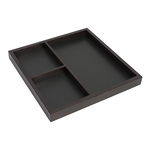 Tabla de scris Securit tip tava cu 3 partitii, 40x40x4cm, maro inchis