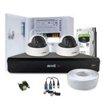 Sistem supraveghere interior complet Acvil Pro ACV-C2INT20-2MP, 2 camere, 2 MP, IR 20 m, 3.6 mm, POS, audio prin coaxial, HDD 1TB, Acvil