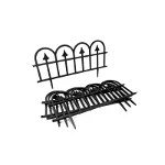 Gard de gradina decorativ, plastic, negru, set 4 buc, 60x25 cm, Strend Pro