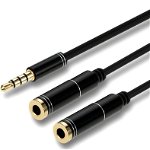Cablu Mozos MOZOS TSX-1005 splitter audio minijack 4 pini pentru 2 perechi de căști, Mozos