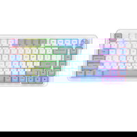 Tastatura Gaming Redragon Cyrus Pro Alb-Mov RGB Switch-uri Liniare Redragon Gri Mecanica, Redragon