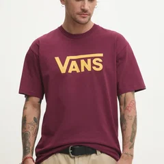 Vans tricou din bumbac barbati, culoarea bordo, cu imprimeu, VN000GGGEAY1, Vans