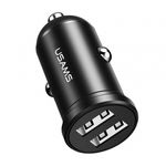 USAMS - C20 2.4A Dual USB Mini Car Charger - Black