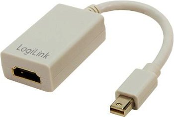 Adaptor audio video , LogiLink , Mini DisplayPort la HDMI cu audio ,alb, LogiLink