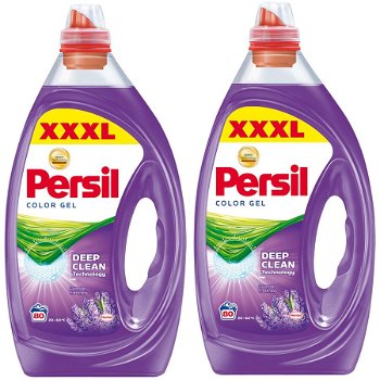 Pachet Detergent lichid PERSIL Color Gel Lavanda, 2 x 4 l, 160 spalari