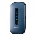 Panasonic - KX-TU456EXCE - Telefon GSM ideal pentru Seniori, Albastru metalizat, cu buton SOS, Panasonic