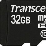 Card de memorie, Transcend, 32 GB, Micro SDHC UHS-I Premium, Clasa 10, Negru/Rosu