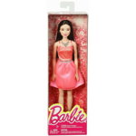 Mattel - Papusa Barbie,  Bruneta, In tinuta stralucitoare, Roz