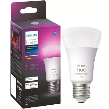 Bec LED RGB inteligent Philips Hue, Bluetooth, Zigbee, A60, E27, 9W (75W), Philips