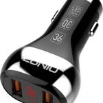 Încărcător LDNIO Încărcător auto LDNIO C2, 2x USB, QC 3.0, LED, 36 W (negru), LDNIO