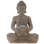 Lampa solara de gradina Buddha, 21x14x28 cm, argintiu, Excellent Houseware