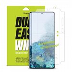Folie Premium Full Cover Ringke Dual Easy Samsung Galaxy S20 Ultra Transparenta -2 Bucati In Pachet, Ringke