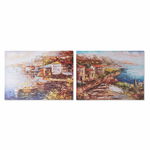 Tablou DKD Home Decor Oraș Mediterană (70 x 1,8 x 50 cm) (2 Unități), DKD Home Decor