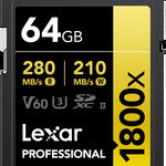 Lexar SDXC Pro 1800x U3 UHS-II R280/W210 (V60) 64GB, LEXAR