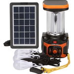 Kit Solar pentru Camping, KlaussTech, Lumina LED, Panou Solar Inclus, Accesorii Incluse, Negru, KlaussTech