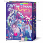 Set creativ - Origami holografic Unicorn cu iluminare, 4M, +5 ani, 4M