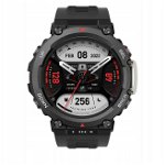 AMAZFIT Smartwatch Huami Amazfit T-REX 2, Display AMOLED 1.39, Bluetooth, GPS, bratara silicon, Android/iOS, Negru, AMAZFIT