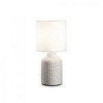 Lampa de birou KALI'-3 TL1, ceramica, textil, alb, 1 bec, dulie E14, 245393, Ideal Lux, Ideal Lux
