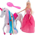 Papusa cu unicorn Globo Wtoy cu lumini si diverse accesorii